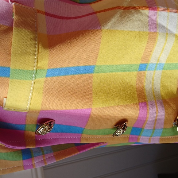 Colorful Plaid Women's Blazer - Picture 5 of 6